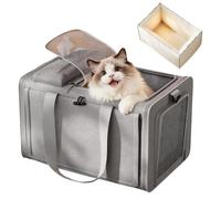 Transport Box for Cats, Puppy Transport Box with , Travel Bag for Cats, for Short Trips, Walks, Car Trips, Hiking, Indoor and Outdoor Use