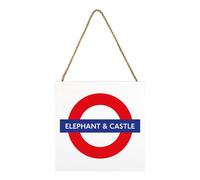 Transport For London Elephant & Castle Wooden Block White/red/blue (2.7Cm X 20Cm X 20Cm)