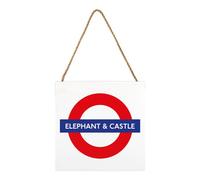 Transport For London Elephant & Castle Wooden Block White/red/blue (2.7Cm X 20Cm X 20Cm)