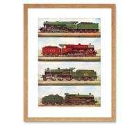 Wee Blue Coo TRANSPORT VINTAGE PAINTING TRAIN ENGINE LOCOMOTIVES STEAM FRAMED PRINT F12X3701