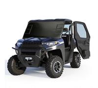 Transport Windshield Protector, 59"x30", 30 Seconds Quick Installation, UTV Windshield Cover Heavy Duty with 12mm Neoprene and PVC Mesh, Waterproof Protector Includes Buckle Straps (Black, 59"*30")