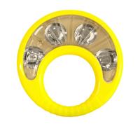 Transportable Oaken Tambourine Drum with Metal Clinks Comfortable Plan for Children Actors Live Shows Practice Meetings Musical Tambourine Hoop