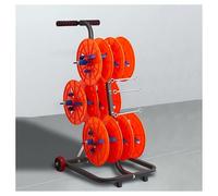 Transportable Wire Spool Rack Dispenser - 4/6 Axle Cable Caddy with Tool Box for Electrical, Industrial, Retail Use - Holds 6 Reels, and Mobile Solution
