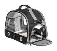 Transportadora Pájaros - Jaula Mochila Portátil, Soporte y Correa Hombro | Jaula Pequeña Periquitos Loros Conures, Escalera y Bandeja Acero, Viajes Exteriores Veterinario