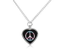 Transsexual Flag Logo Cute Pet Urn Necklace Cremation Jewelry for Ashes Heart-shaped Pendants for Dog Cat Lover