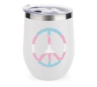 Transsexual Flag Logo Cute Wine Tumbler with Lid Stainless Steel Vacuum Cup Hot Cold Insulated Coffee Mug