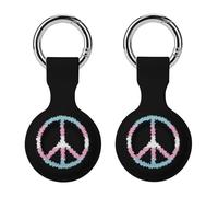 Transsexual Flag Logo Funny GPS Cases Holder with Key Chain Ring Protective Cover Compatible with Airtag 2PCS