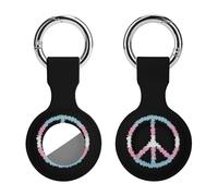 Transsexual Flag Logo Funny GPS Cases Holder with Key Chain Ring Protective Cover Compatible with Airtag 1PCS