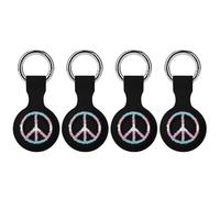 Transsexual Flag Logo Funny GPS Cases Holder with Key Chain Ring Protective Cover Compatible with Airtag 4PCS
