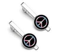 Transsexual Flag Logo Novelty Tie Clips for Men Trendy Necktie Bar Pins Holder Wedding Birthday Gift