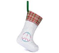 Transsexual Flag Logo Shiny Sequins Christmas Stockings for Gifts Xmas Stocking Home Festive Holiday Decoration