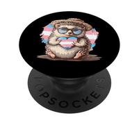 Transsexual Hedgehog Heart LGBT Trans Flag Transsexuality PopSockets Adhesive PopGrip