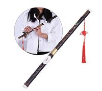 Transverse Bawu Flute Key 2 Sections with Alloy Reed Crafted from Premium Black Bamboo for Beginners and Music Enthusiasts