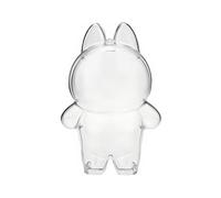 Transwon Protective Case for LABUBU Big into Energy Series, Clear Acrylic Case Cover Display Box Accessories with Silicone Strap White - Standing V3