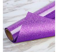 TransWonder Purple Glitter HTV Glitter Heat Transfer Vinyl 12in.x5ft Iron on Vinyl for Cricut T Shirts (Purple)