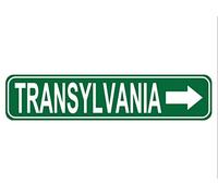 Transylvania Street Sign, Quality Metal Sign, Transylvania Sign Novelty Sign for Farm House Garage Wall Decor Tin Sign 16 x 4 Inch
