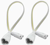 Traodin T5 T8 LED Lamp Connecting Wire Ceiling Lights Daylight Integrated Tube Cable Linkable Cords for LED Tube Lamp Holder Socket Fittings with Cables 30CM (2-Pack 3Pin M/F)