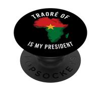 Traore of Africa is my president Burkina Faso Ibrahim Traoré PopSockets Adhesive PopGrip