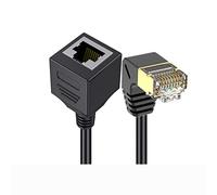 Traovien CAT 8 Ethernet Extension Cable,90 Degree Down Angle Male to Female RJ45 CAT8 Connector 10 Gigabit 40Gbps, 2000Mhz for Digital Devices Computer Switch Network Cable (50cm/1.6ft)
