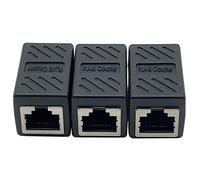 Traovien RJ45 Coupler, RJ45 Female to Female Coupler Ethernet Extension Connector,Ethernet Extender Adapter, Cat8 Cat7 Cat6 Cat5e Cat5 Inline Coupler (Black 3PCS)