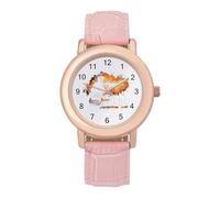 Trap Shooting Nothin But Dust Classic Watches for Women Pink Leather Strap Trendy Quartz Watch for Small Wrists