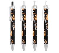 Trap Shooting Nothin But Dust Fashion Retractable Ballpointpen 0.5 Fine Writing Pens Black Ink Click Pen Office Supplies 4 PCS