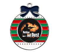 Trap Shooting Nothin But Dust Funny Christmas Pendant Charms Metal Hanging Xmas Tree Ornament Necklace Jewelry Circular