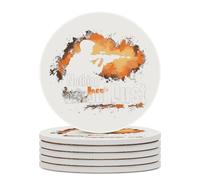 Trap Shooting Nothing But Dust Printed Ceramic Coasters Round Absorbent Smooth Drink Coaster Set for Wine Beer Bar