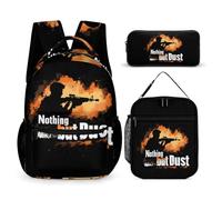 Trap Shooting Nothing But Dust Printed Dayback Set with Lunch Bag And Pencil Case Lightweight Classic Backpack Set 3pcs