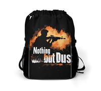 Trap Shooting Nothing But Dust Trendy Drawstring Backpack with Shoes Compartment Gym Bag Beach Cinch for Women Men
