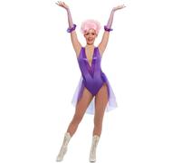 Trapeze artist costume ladies purple with bodysuit and gloves Female costume Size