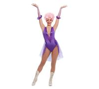 Trapeze artist costume ladies purple with bodysuit and gloves Female costume Size