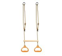 Trapeze Swing Bar - Outdoor Toys for Children | Durable Perfect Climbing Frame Attachment | Unbreakable Multifunction Children's Wooden Trapeze Swing With plasticc Gym Rings