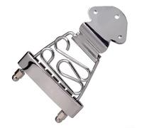 Trapeze Tailpiece for 6 String Electric Guitar, Metal Stop Bar with Fine Tuners, for jazz LP for sg ES Replacement for bridge Hardware, Chrome Black Gold, 82.3x79mm(Silver)