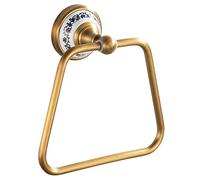 Trapezoid Antique Bronze Brass Hand Towel Holder, Bathroom Hardware Accessories,Porcelain Design
