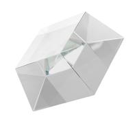 Trapezoid Crystal Display Base Trophy Award Stand Square Pedestal | Modern Sleek Minimalist Style with High Transparency Crystal, Protects Tabletop Surfaces, Enhances Lighting for Jewelry