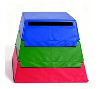 Trapezoid Jump Box for Kids, 3/4-in-1 Stackable Design with Shock-Absorbing EPE Foam & Wipe-Clean Leather Surface for Home Outdoor Play Garden Activities(Size:L:90cm*W:60cm,Color:H:66cm)