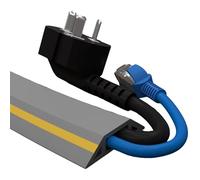 Trapezoidal Decorative Soft PVC Cord Hider, Self-adhesive Cable Protector For Restaurants, Easy To Unroll/Resists Chewing/Anti-tread(Grey-yellow,3M)