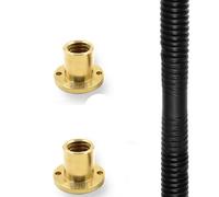 Trapezoidal Lead Screw Rod Nut, Threaded backlash 1 Meter T-shaped Screw Rod With Nut Left And Right Hand Teeth Butt T12 T14 T16 T18 T20 T22 T24 T25 T28 Lead Screw Rod(Round nut type,T14X3 1meter)