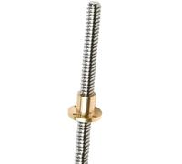 Trapezoidal Lead Screw Rod Nut, Threaded backlash T8 Lead Screw With Brass Nut Right Hand Thread Screw Rod 2mm Pitch 2mm 4mm 8mm 10mm 12mm 16mm Lead Trapezoidal Rod(Pitch 2MM Lead 14MM,200MM)