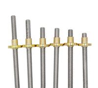 Trapezoidal Lead Screw T8 Lead Screw Rod OD 8mm Pitch 2mm with Brass Nut for CNC 3D Printer, 1pcs(200mm)