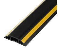 Trapezoidal Self-adhesive Cord Protector For Home, Under Desk Soft PVC Cable Management, Organizes And Conceals Wires/Anti-tread(Yellow-black,1M)