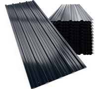 Trapezoidal sheet metal set of 24 anthracite 129x46cm pre-drilled 14m²