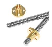 Trapezoidal thread screw nut,1pcs T10 Lead Screw, Length 100mm-1000mm Lead 8mm 10 12mm Stainless Steel Trapezoidal Spindle Screw And Nut(700mm,LEAD 12MM)