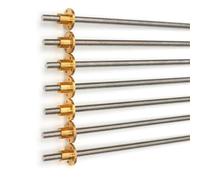 Trapezoidal thread screw nut,T10 Stainless Steel Lead Screw For CNC 3D Printer, Length 100 200 300 400 500 600 700 800 1000mm Lead 10MM Screw and Copper Nut, 1pcs(100mm)