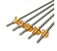 Trapezoidal thread screw nut,T6 Lead Screw 3D printers, Stainless Steel Trapezoidal Screw With Copper Nut, Pitch 1mm Lead 1mm 1pcs(100mm)