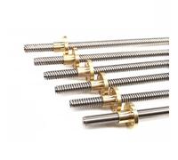 Trapezoidal thread screw nut,T8 Lead Screw 3D Printers Parts,length 100mm-600mm Lead 1/2/4/8/10mm Trapezoidal Screws With Copper Nuts, 1pcs(Lead 1mm,100mm)
