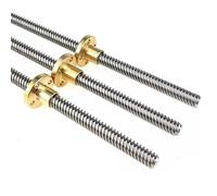 Trapezoidal thread screw nut,T8 Lead Screw for CNC 3D Printer, Lead 1mm 2mm 4mm 8mm Length 100-1000mm stainless steel Trapezoidal Thread Rod with Copper Nut, 1pcs(Pitch 2mm Lead 8mm,400mm)