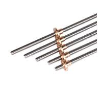 Trapezoidal thread screw nut,T8 Lead Screw TR8 8mm 100 150 200 250 300 350 400 450 500 550 600mm With Copper Nut For RepRap 3D Printer Parts, 1pcs(Lead 8mm,550mm)