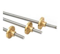 Trapezoidal thread screw nutT5 Lead Screw 3D Printer, Thread 5mm Lead 1/2/4mm 150/200/300/500/550/600/800/1000mm Stainless Steel Trapezoidal Rod with Brass Nut, 1pcs(Pitch 1mm Lead 1mm,350mm)